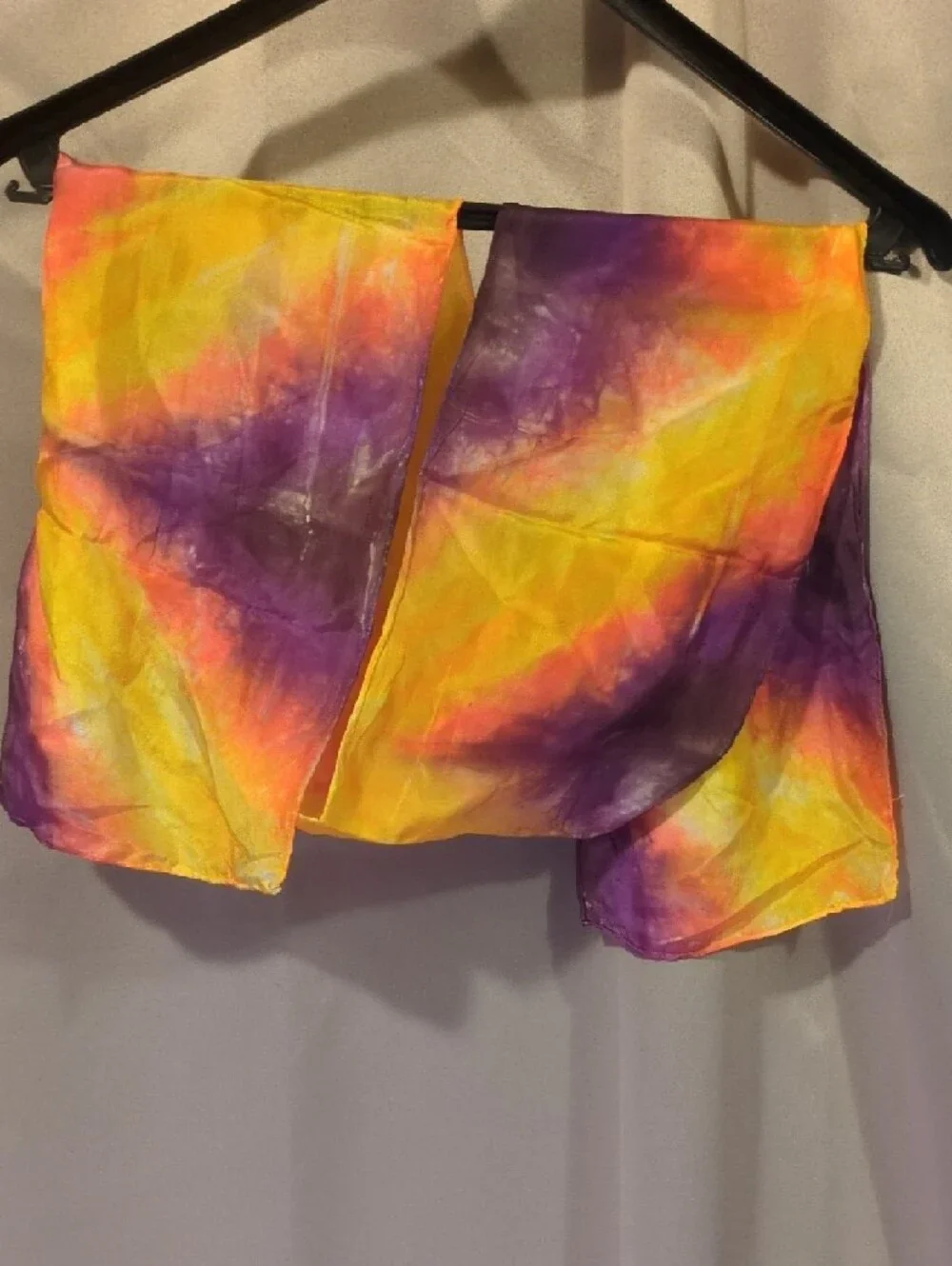 100% Silk Vibrant Tie-Dye Scarf